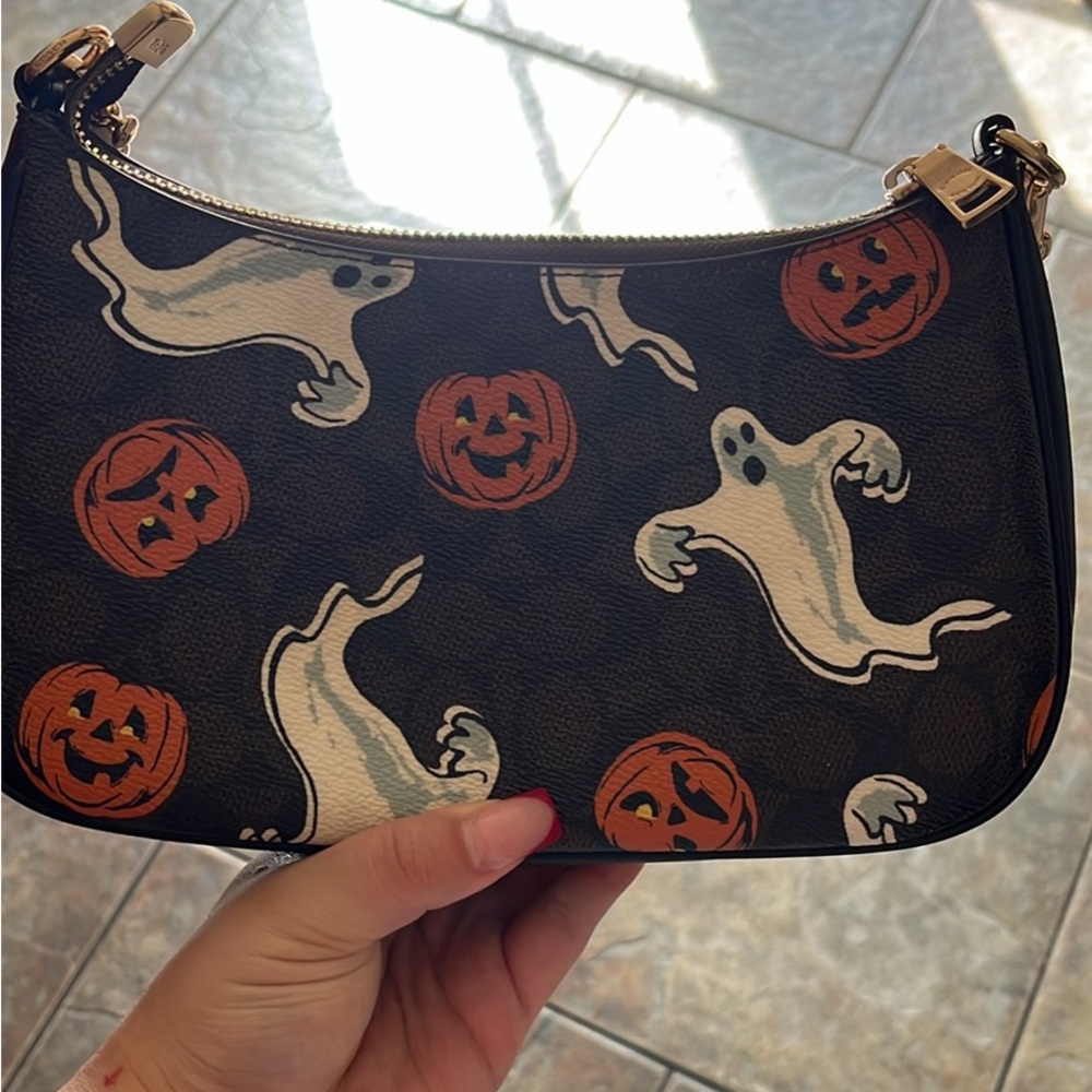 Coach Black Bag with Ghosts and Pumpkins - Picture 2 of 3